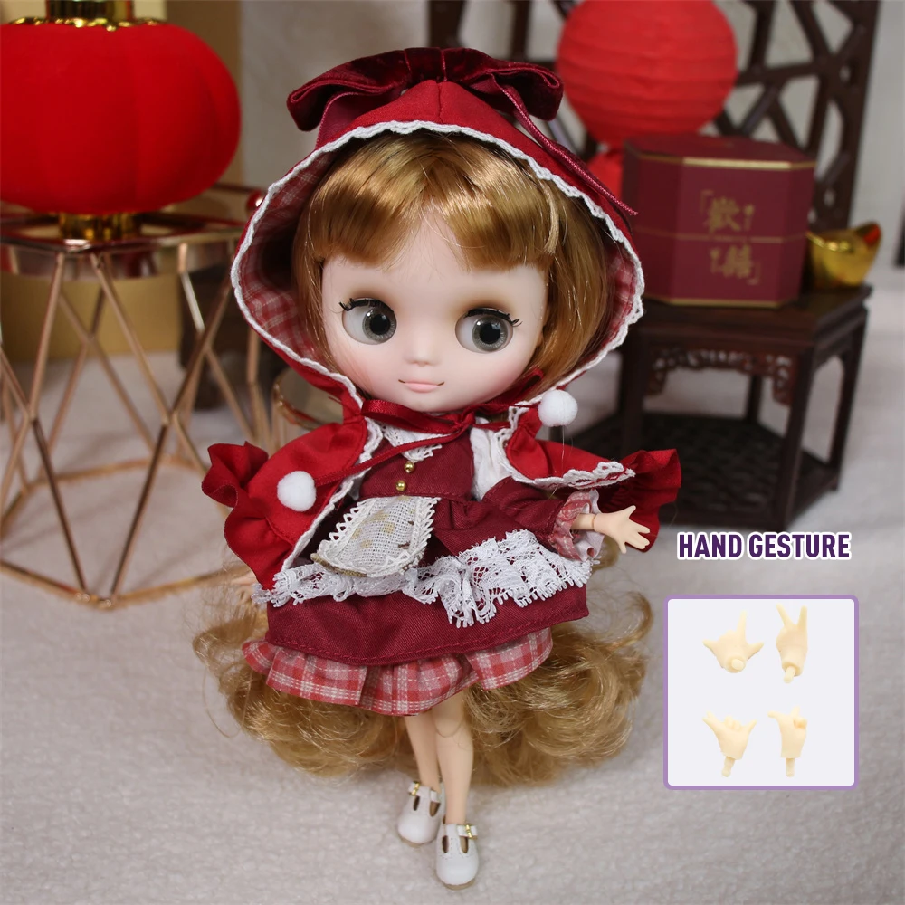 ICY DBS Blyth bjd middie doll 20cm customized glossy face,matte face nudedoll or full set Explode hair and hand gesture as gift