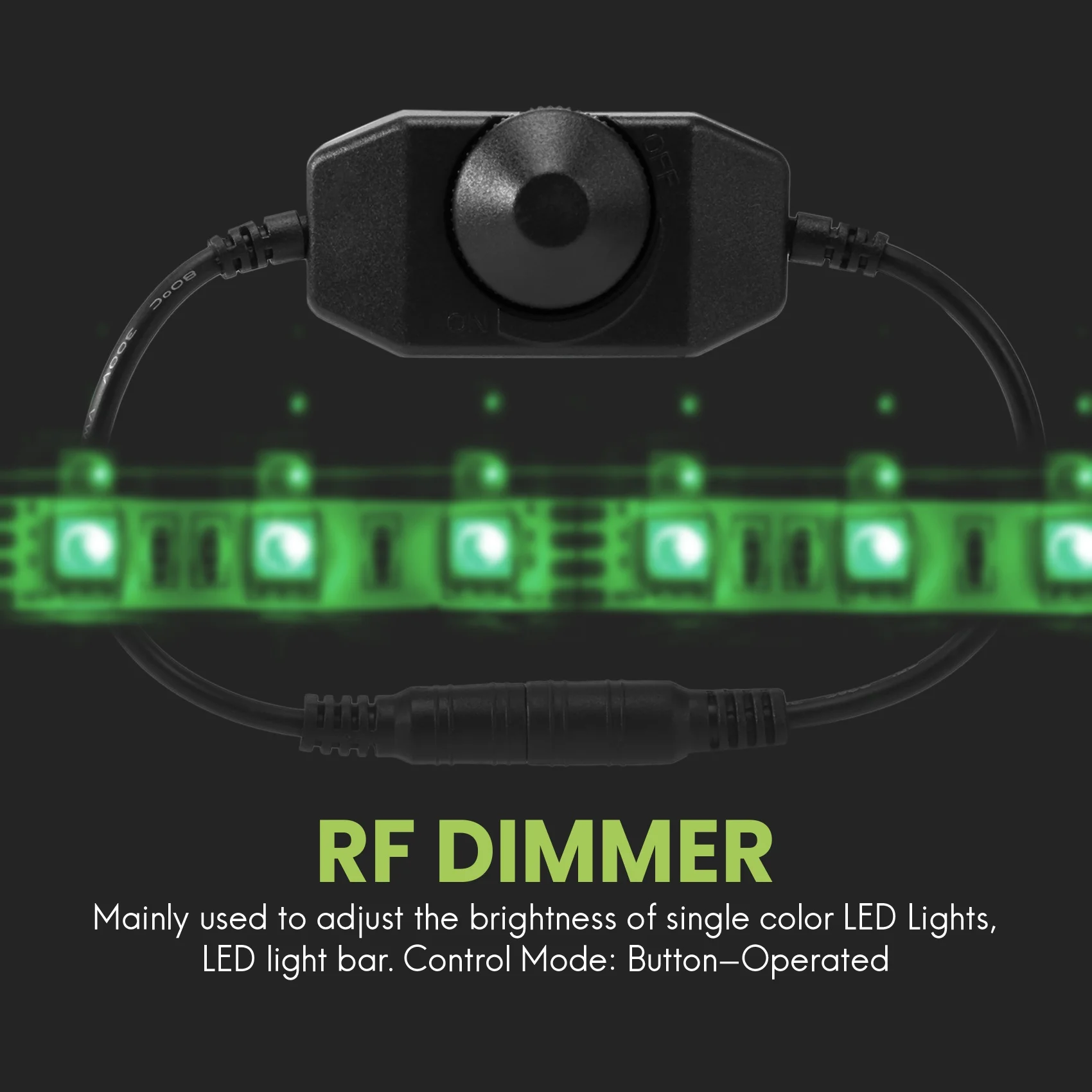12V / 24V 6A LED Dimmer Controller Adjust brightness for easy Color Clear, Black