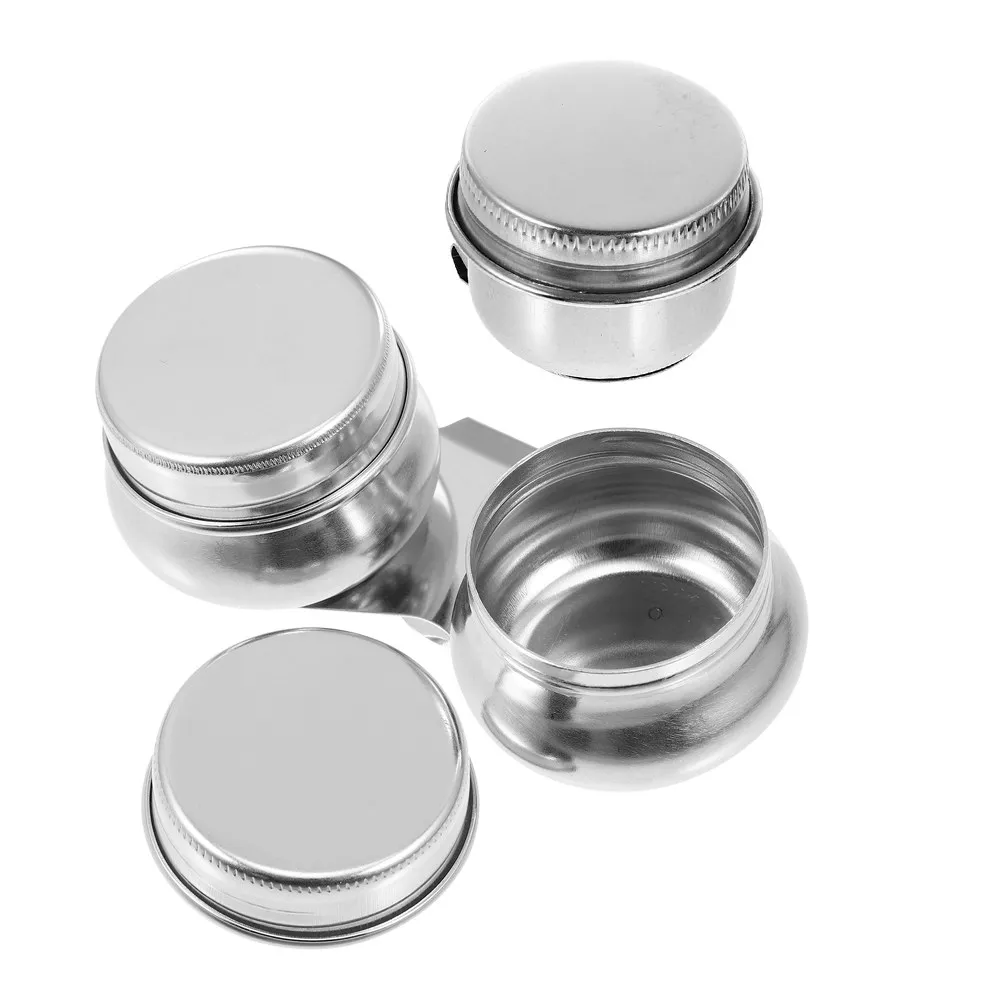 2Pcs Stainless Steel Oil Painting Palette Cups Paint Brush Washer Pots Lid Clip Essential Painting Supplies Outdoor Indoor