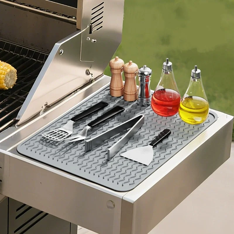 

1Pcs Foldable Drying Heat Insulation Soft Rubber Dishes Sink Mat Table Kitchen Home Anti Slip Drying Dishes Drain Mat