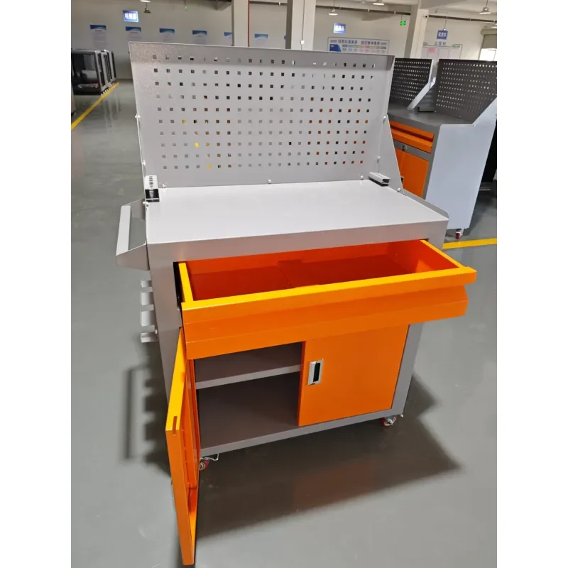 Hot Selling Steel Tool Cabinet Orange Gray Mobile Storage Unit for Garage Repair Workshop Workbench Furniture