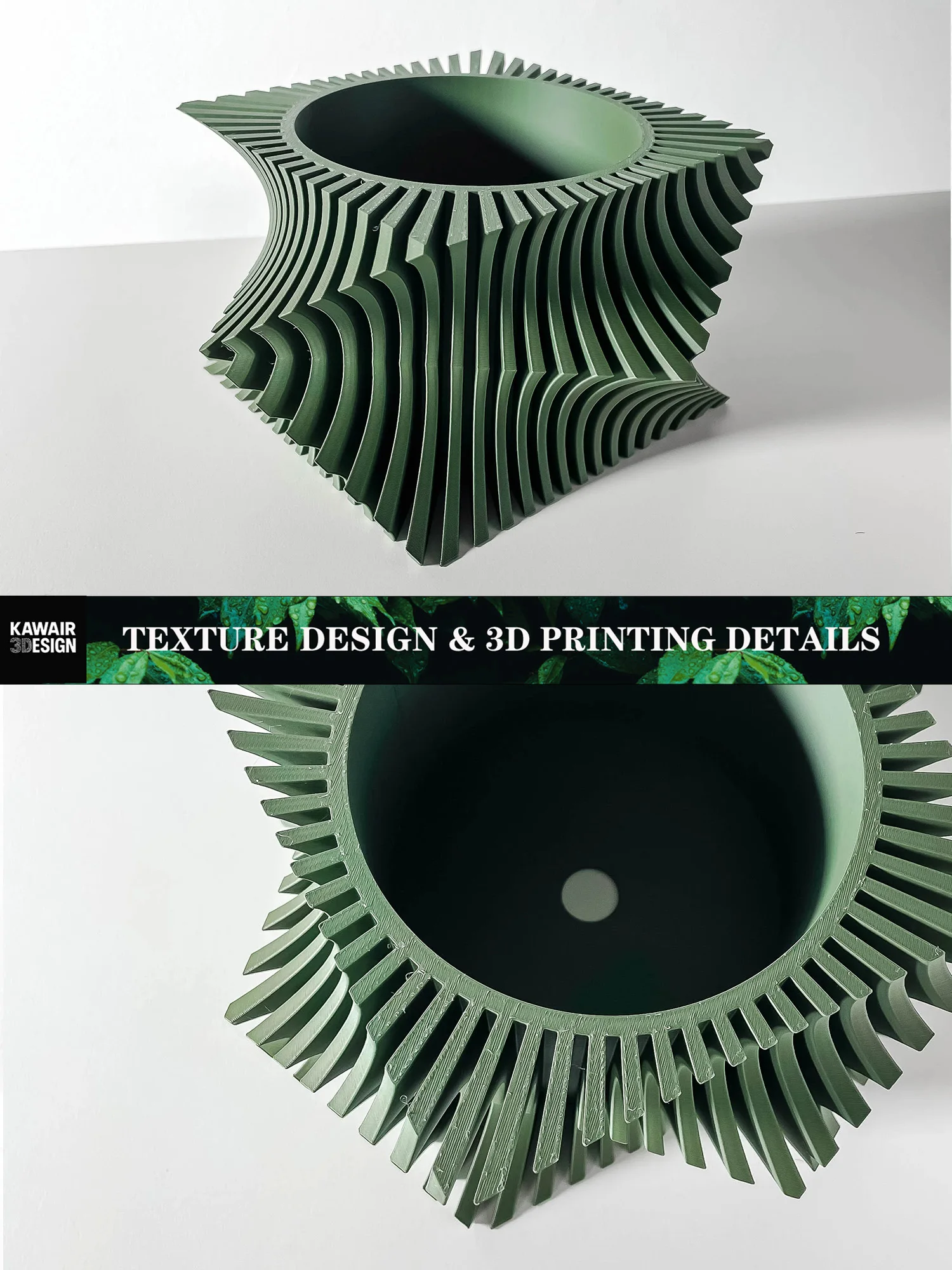 3D Printed Plant Pot Home Use Biodegradable Flower Pot Decorative Stripe Flower Pot Desktop Maceteras