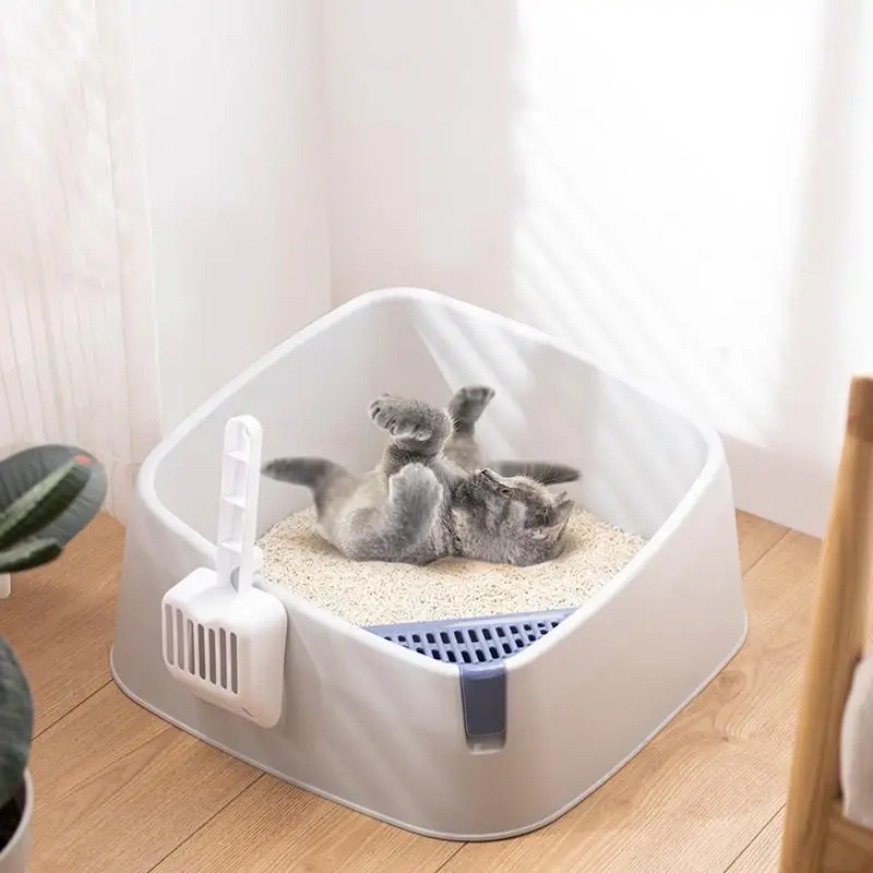 Cat Litter Box One Open Oversized Anti-splash Cat Toilet Extra Large Cat Litter Box Cat Supplies Cat Feces Basin