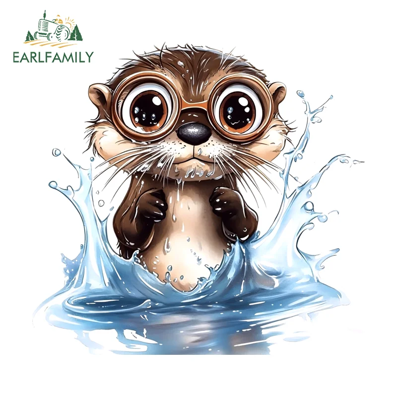 

EARLFAMILY Sloth Playing Water Car Stickers Funny Toolbox Decal Campervan Motorcycle JDM Drifting Surfboard Waterproof Decals