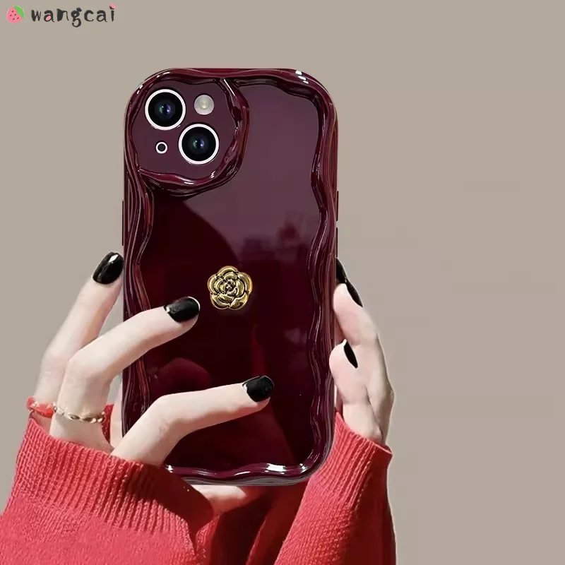 For Realme GT 5G Master GT5 GT2 Neo 3 3T 2 2T Narzo 50 30 Pro 5G Phone Case Metal Camellia Winter Luxury Silicone Cover