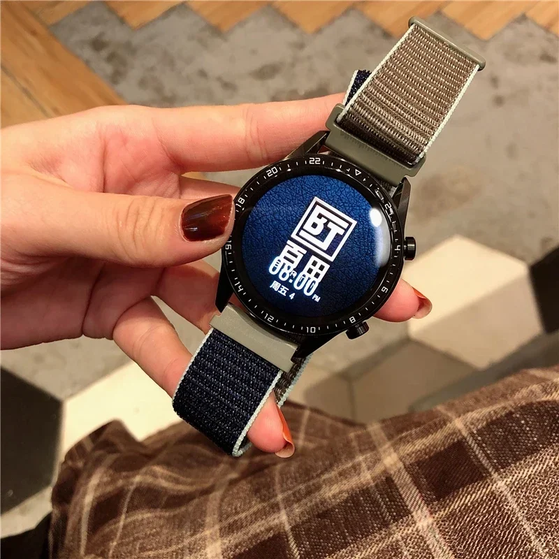 20 مللي متر/22 مللي متر حلقة النايلون لساعة سامسونج جالاكسي 7/6/4/كلاسيك/3/5/برو/أكتيف 2 الرياضة تنفس الفرقة هواوي ساعة GT 4-3-2e حزام #5