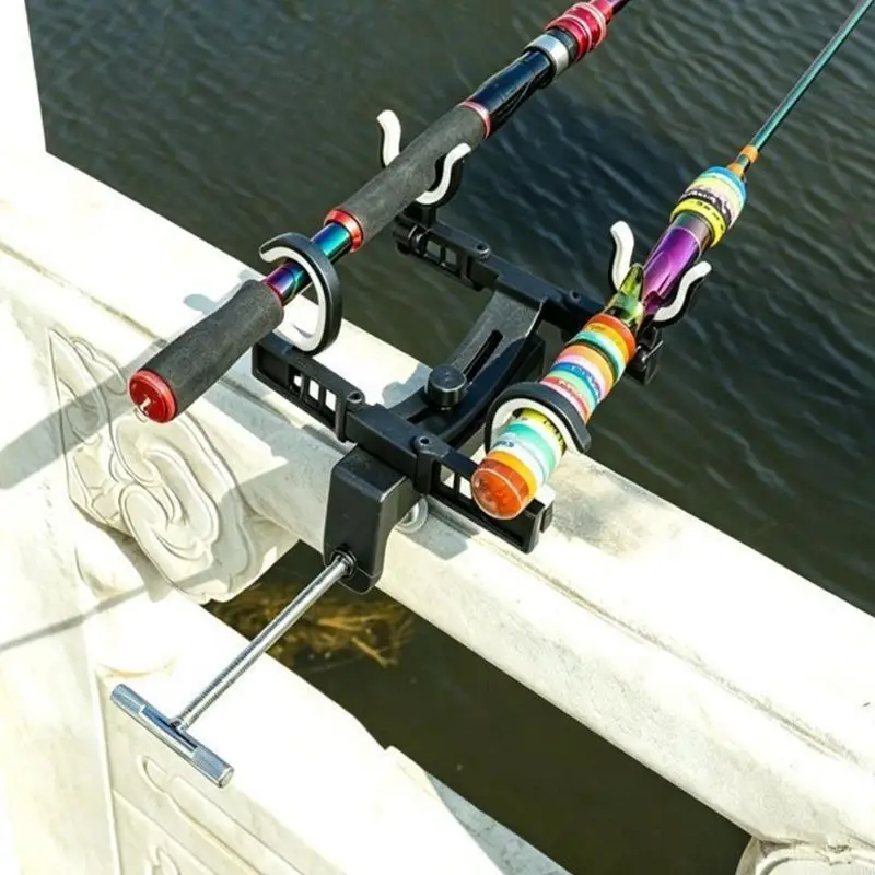 Railing Mount Fishing Rod Holder with Screw Support for Marine Use 4XBB