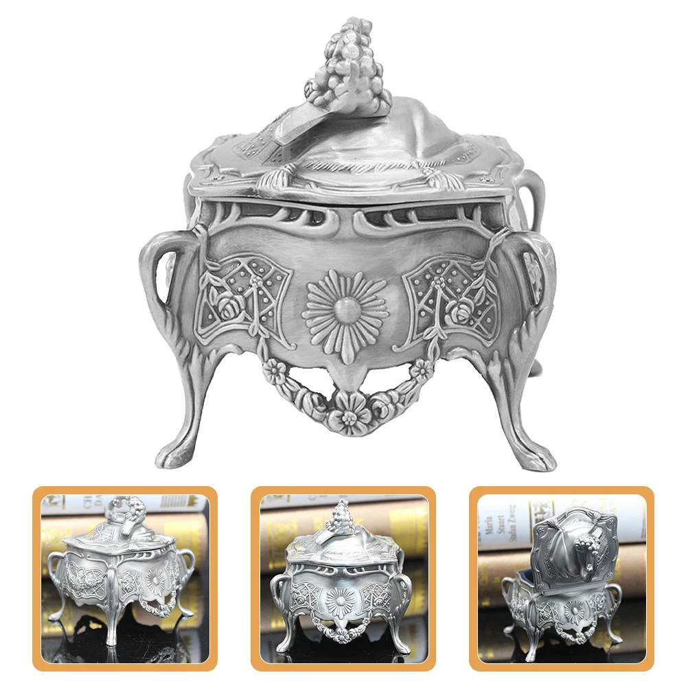 Vintage Jewelry Box Metal Storage Case for Bracelets Brooches Smooth High Foot Container ganizer for Female