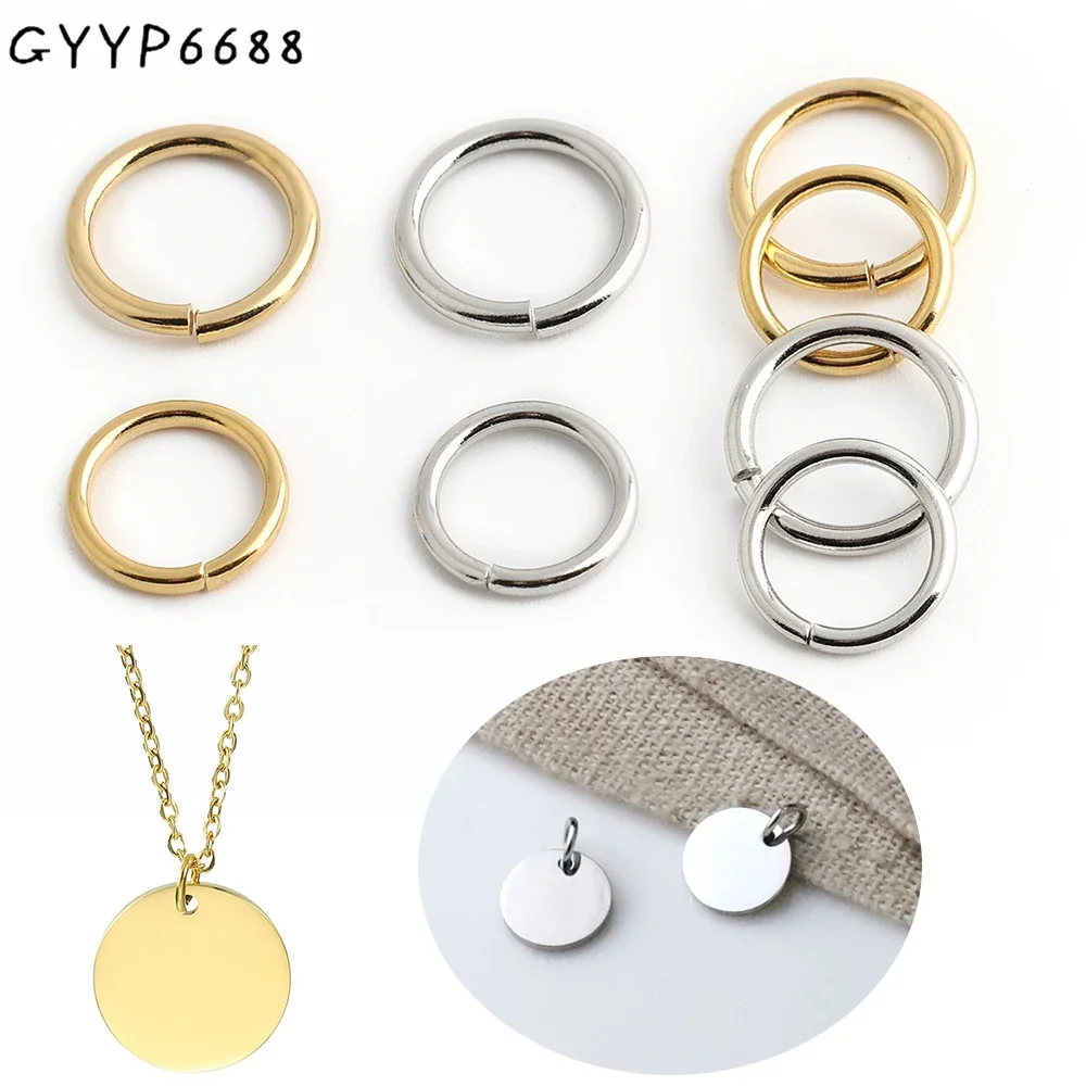 20/50/100PCS 8mm 9mm 18K gold Open Jump Rings Split Rings For Keychain Bag DIY Necklace Bracelet Making Findings Accessories