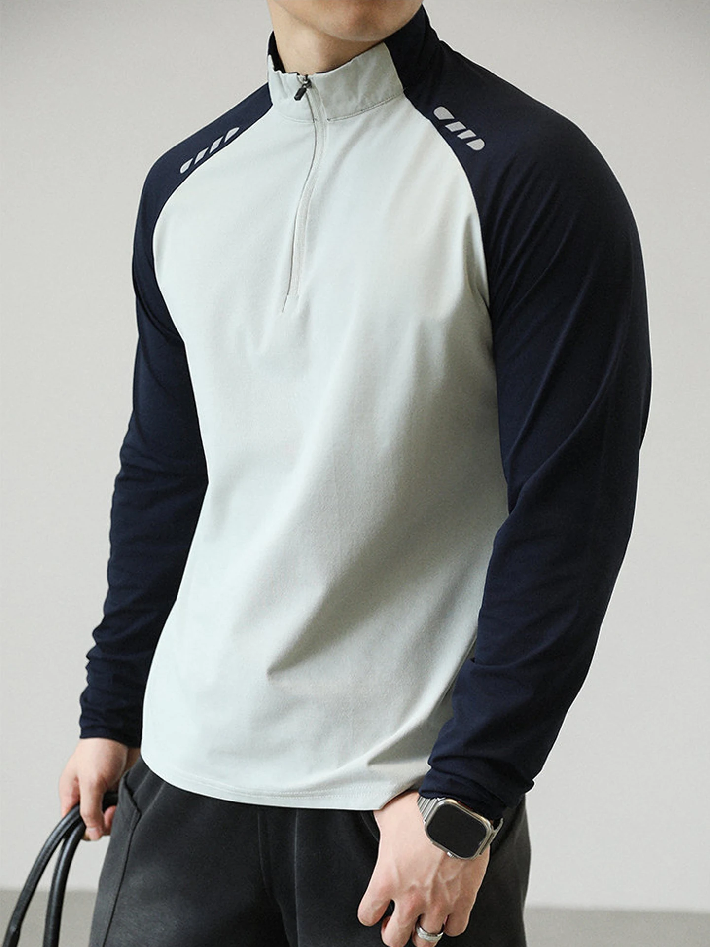 

Sorona Qui Dry Long Sve Men's T-irt Fitn Outdoor Cycling Sport Slim Fit Muscle Highlighting Top for Autumn