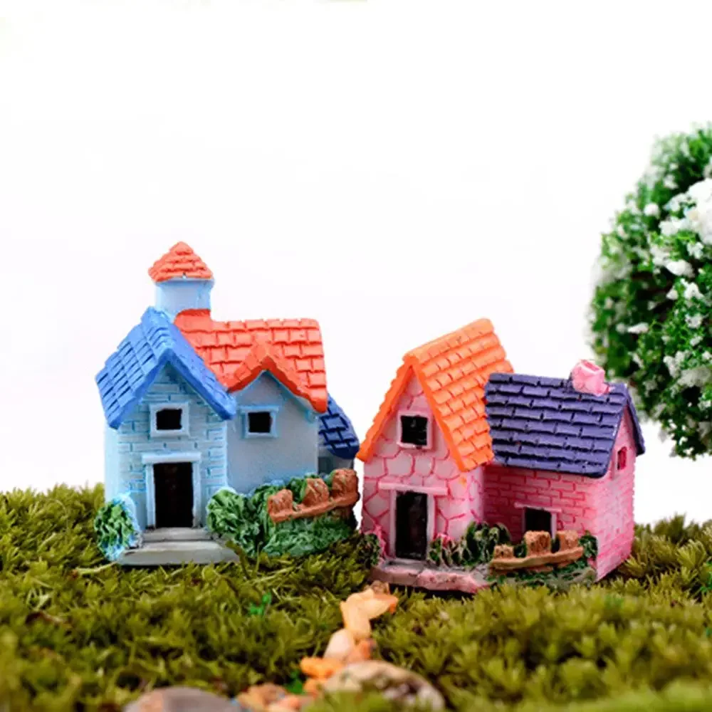 Mini Castle Fairy Garden Miniatures Castles Terrarium Figurines Decoration Miniature House Villa Woodland