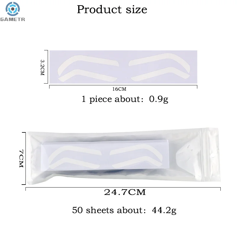 Plantilla de Diseño de cejas desechable, pegatina auxiliar para dar forma a las cejas con opción de aerógrafo de un solo ojo, 50 unidades