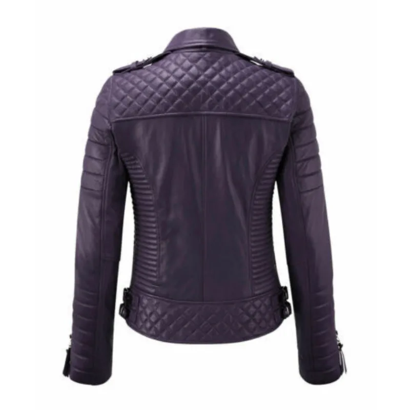 Women's Leather Jacket Genuine Leather Sheepskin Slim Fitting Motorcycle Jacket European and American Fashion Trend