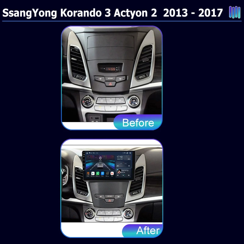 AI VOICE roadivox Android car radio for SsangYong Korando 3 Actyon 2 2013 2017 GPS Navigation video Multimedia Player tape