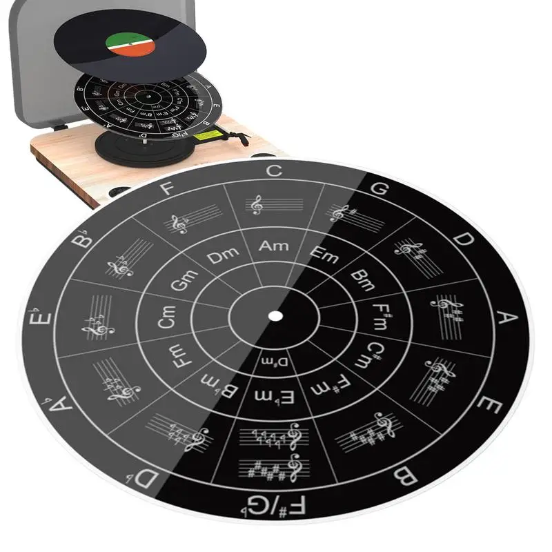 

Turntable Platter Slipmat Music Note Pattern Acrylic Turntables Antistatic Tighter & Defined Bass Record Player Turntable Mat