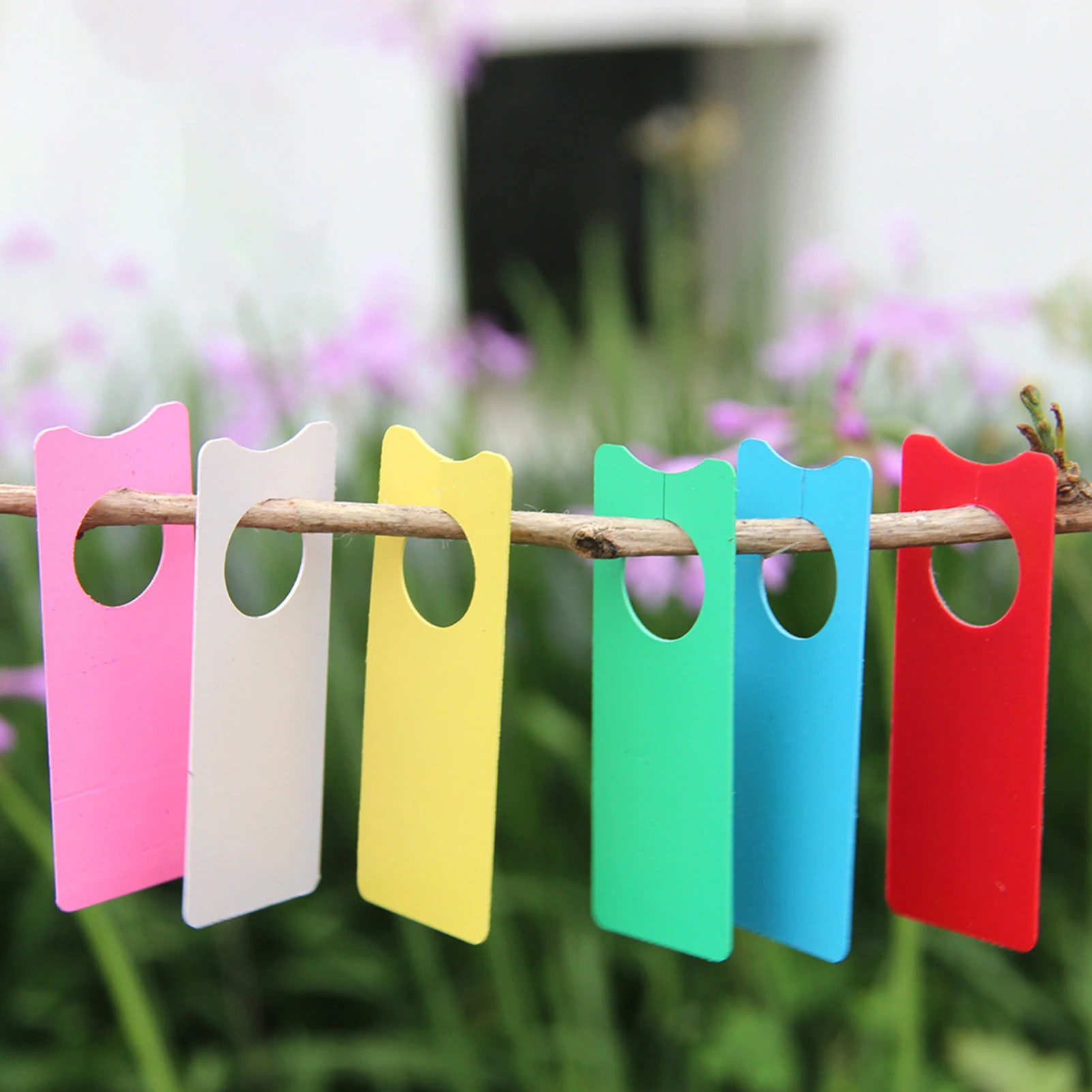 100pcs Garden Planting Tag With Hole Melon Fruit Tree Markers Sign Plastic Waterproof Hanging Label Stakes For Flower Nursery