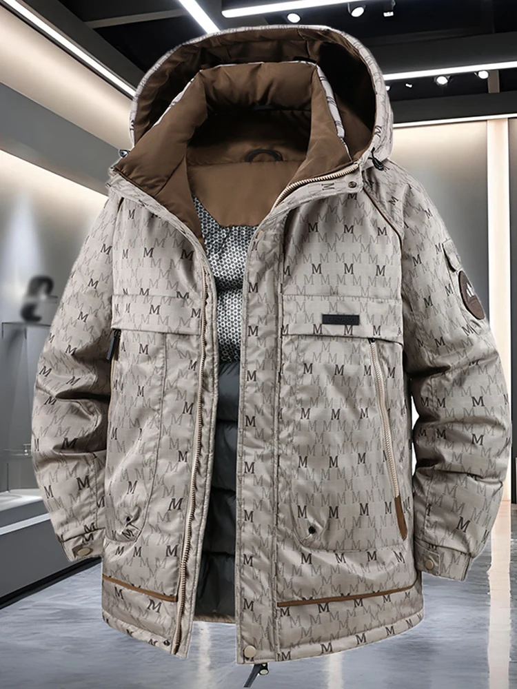 

Extra Large Thiened Winter Cotton Jaet Men's Bread Sle Anti-Cold Casual Coat with Hood Long Sve Zipper Closure Camo ...