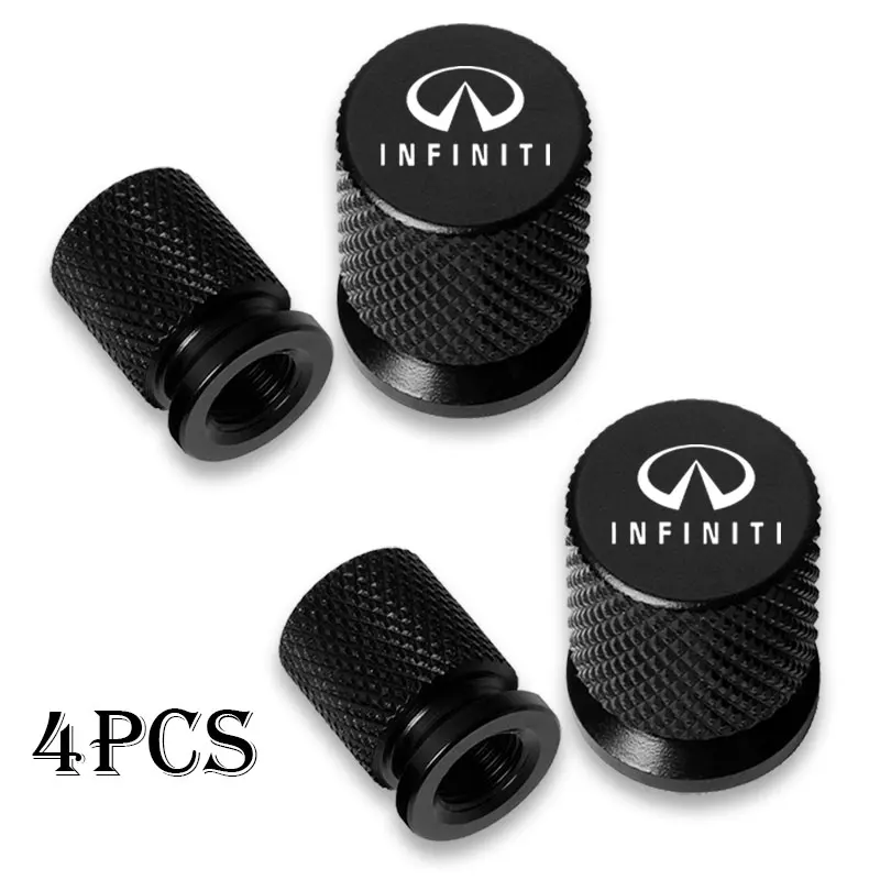 For Infiniti Q50 FX35 Q30 G37 Q70 QX70 G35 Q60 QX50 QX60 QX30, 4Pcs Car Wheel Tire Valve Caps, Tyre Stem Covers, Waterproof,