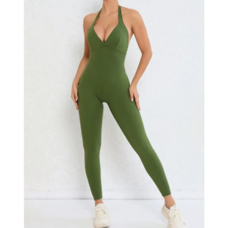 

Backless Gym Jumpsuit Sport Overalls Women Nylon Yoga Workout Clothes for Women Fitness Clothing Gym Sets Womens Outfits