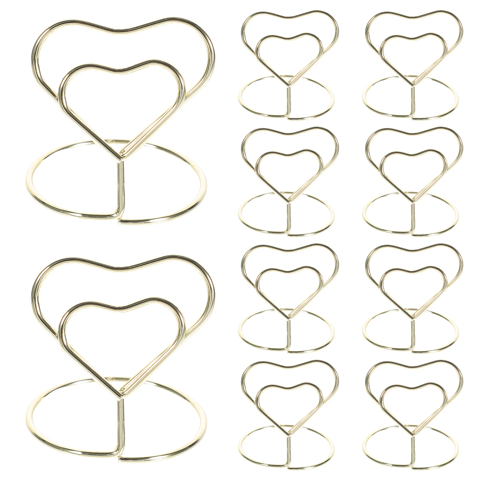 10 Pcs Decor Desk Card Holder Paper Clips Photo Restaurant Golden Wedding Supplies Mother