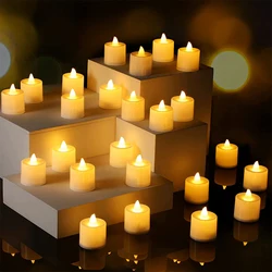 Flameless LED Candle Lights, Lâmpada de chá criativa, branco quente, Dia das Bruxas, Casamento, Decoração de Natal, Desejando luzes, 24pcs