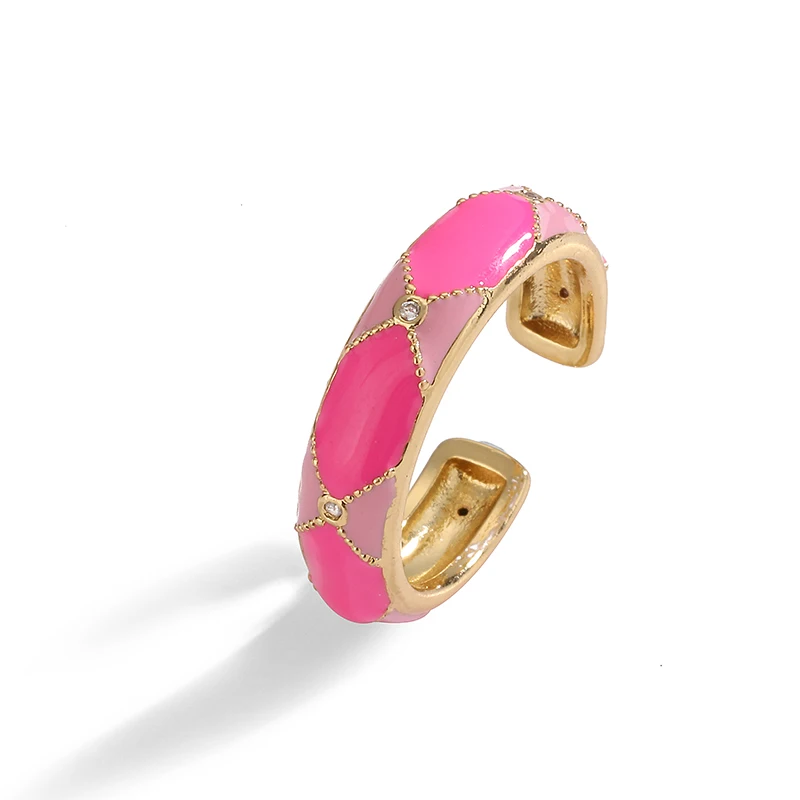 Hecheng-المينا نازف خواتم النفط للنساء ، والألوان الساحرة ، والمجوهرات عيد الحب ، Ins