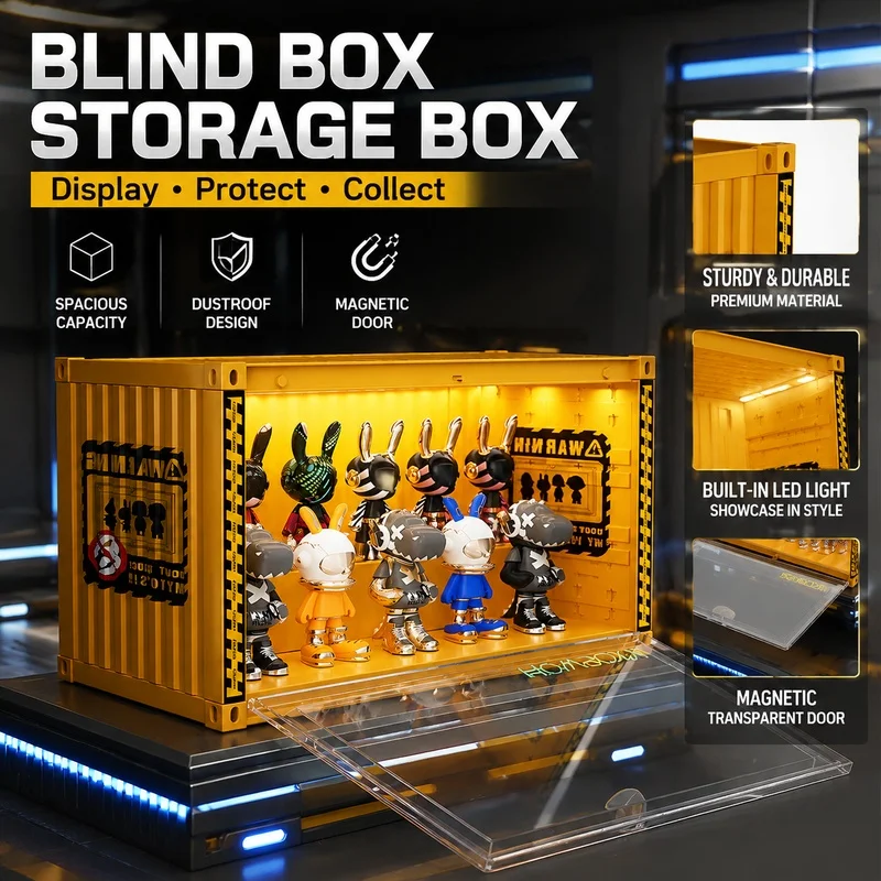 Magnetic Acrylic Display Case Compatible with POP MART, Dustproof Showcase for Blind Box Figures Anime Toys LEGO Collectibles