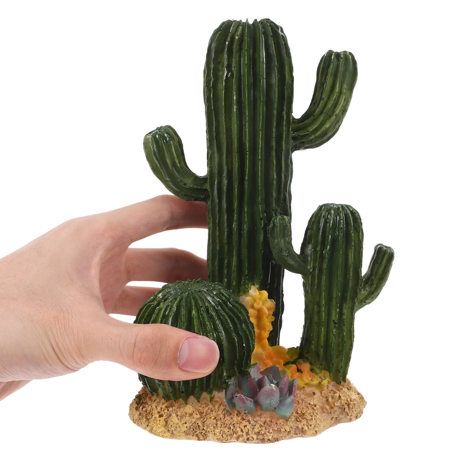 Artificial Cactus Plant Large Succulent Desert Decor for Reptile Turtle Lizard Habitat Terrarium Faux Cactus Fish Bowl Decor - view 3