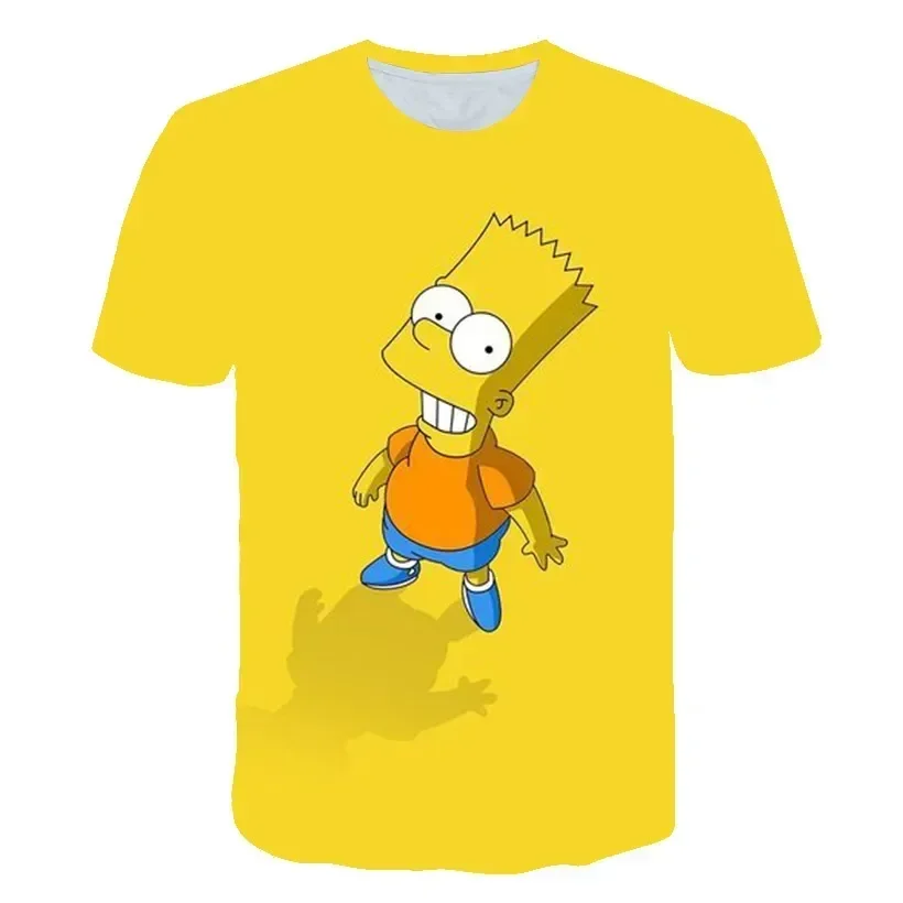 Disney Simpsons T-Shirts Cartoon Anime Simpson 3D Print Streetwear Men Women Fashion Oversized T Shirt Kids Boys Girls Tees Tops