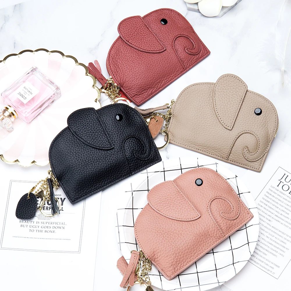 Japanese zero wallet ins leather coin purse leather package female cute elephant mini creative COINS