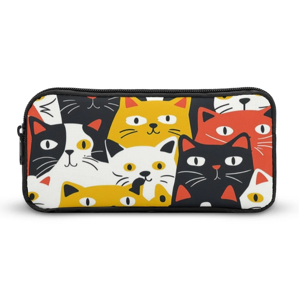 

1PCS Cartoon Cute Cat Pattern Black Pencil Case, Large Capacity, Sturdy & Durable, Suit for Pen Case, Easy To Carry