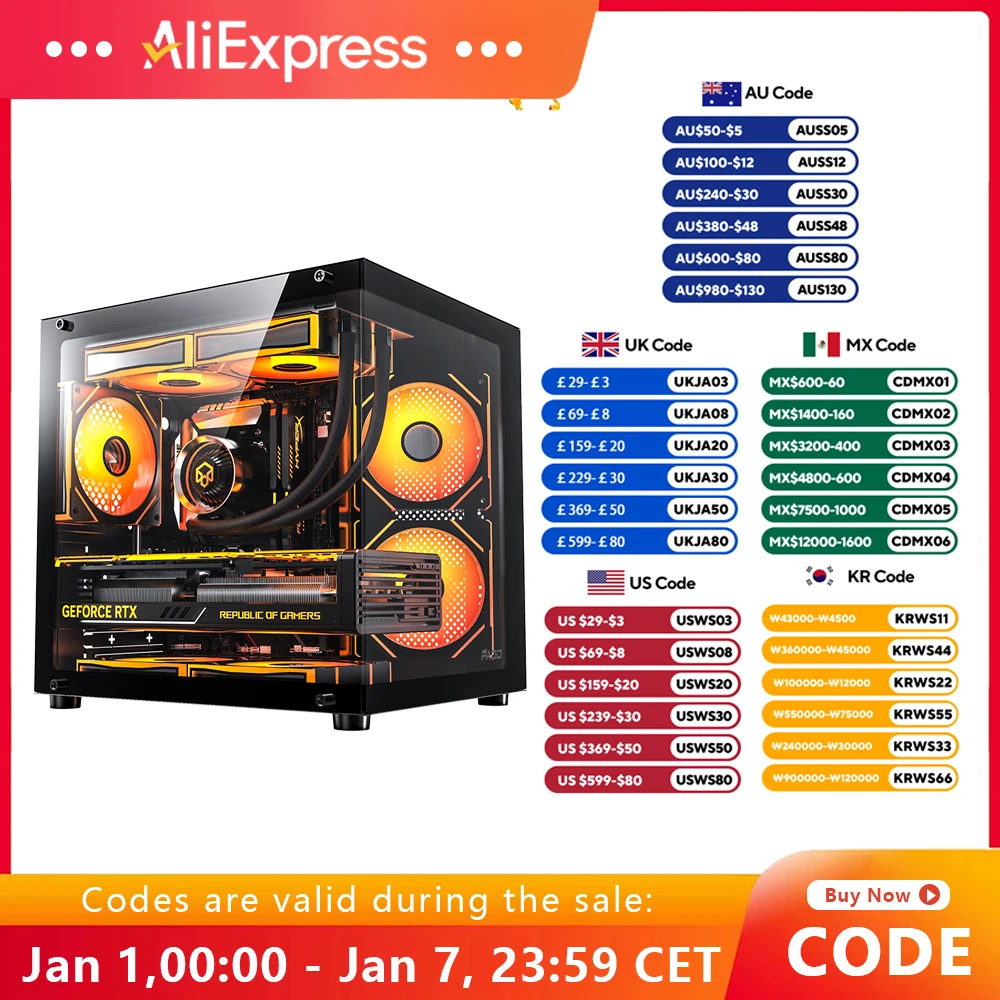 2025 新しい PADO YL PC ケースシービュールーム M-ATX デスクトップコンピュータメインシャーシ A ピラーなし両面強化ガラス PC