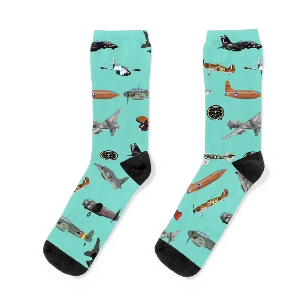 

Jet Fighters Socks cartoon hiking Soccer anime Boy Child Socks Women's
