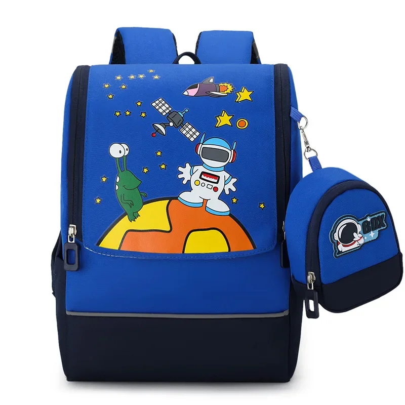 Primary school boy and girl schoolbag cartoon animation backpack Korean version new children space bag