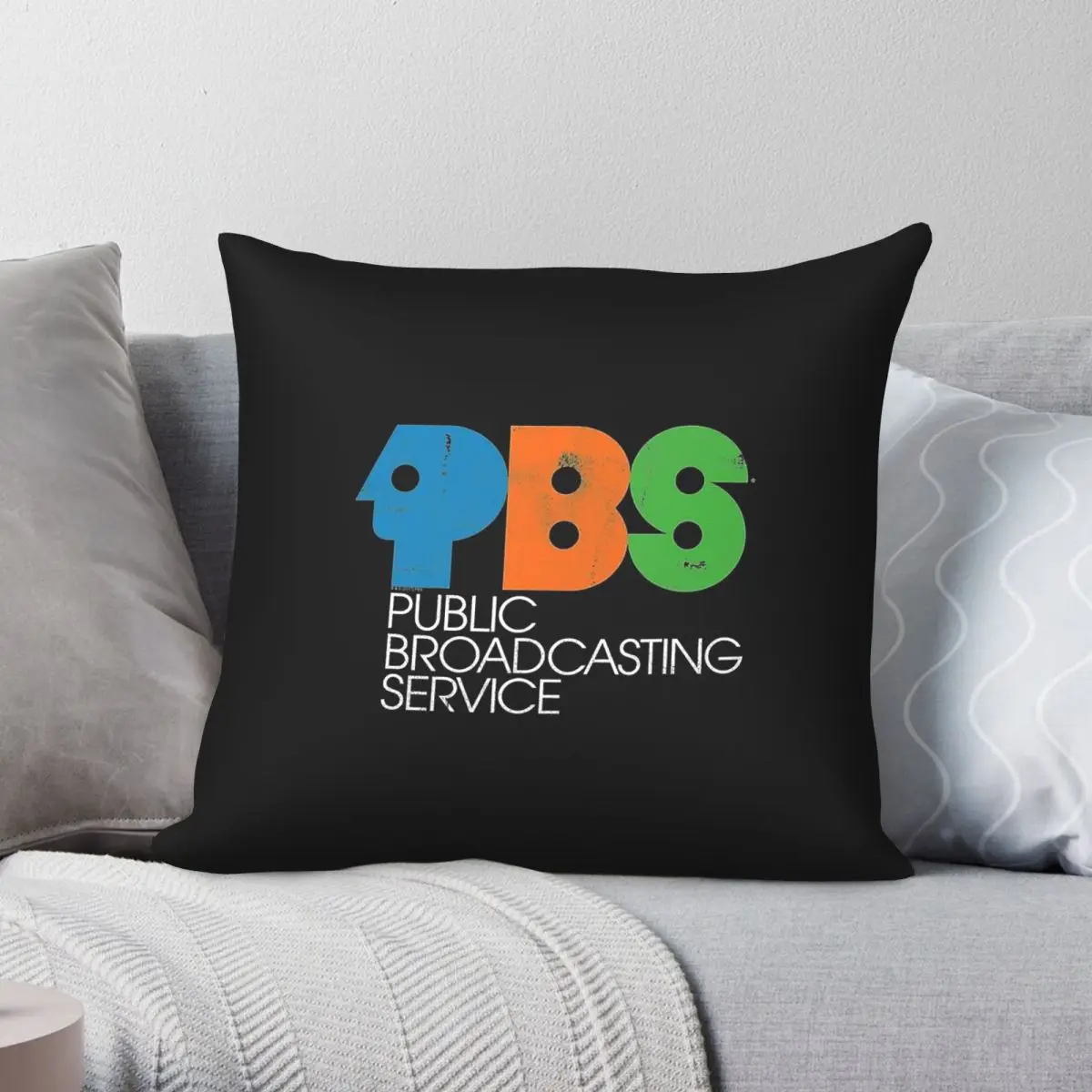 Public Broadcasting Service Square Pillowcase Polyester Linen Velvet Creative Zip Decor Throw Pillow Case Car Cushion Cover