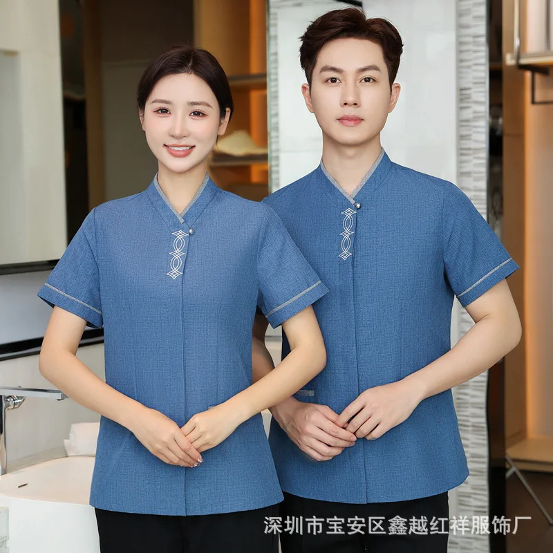 

Cleaning Work Clothes Short Sleeve Women's Hotel Housekeeping Room Attendant Sales Department Shopping Mall Property Summer Suit