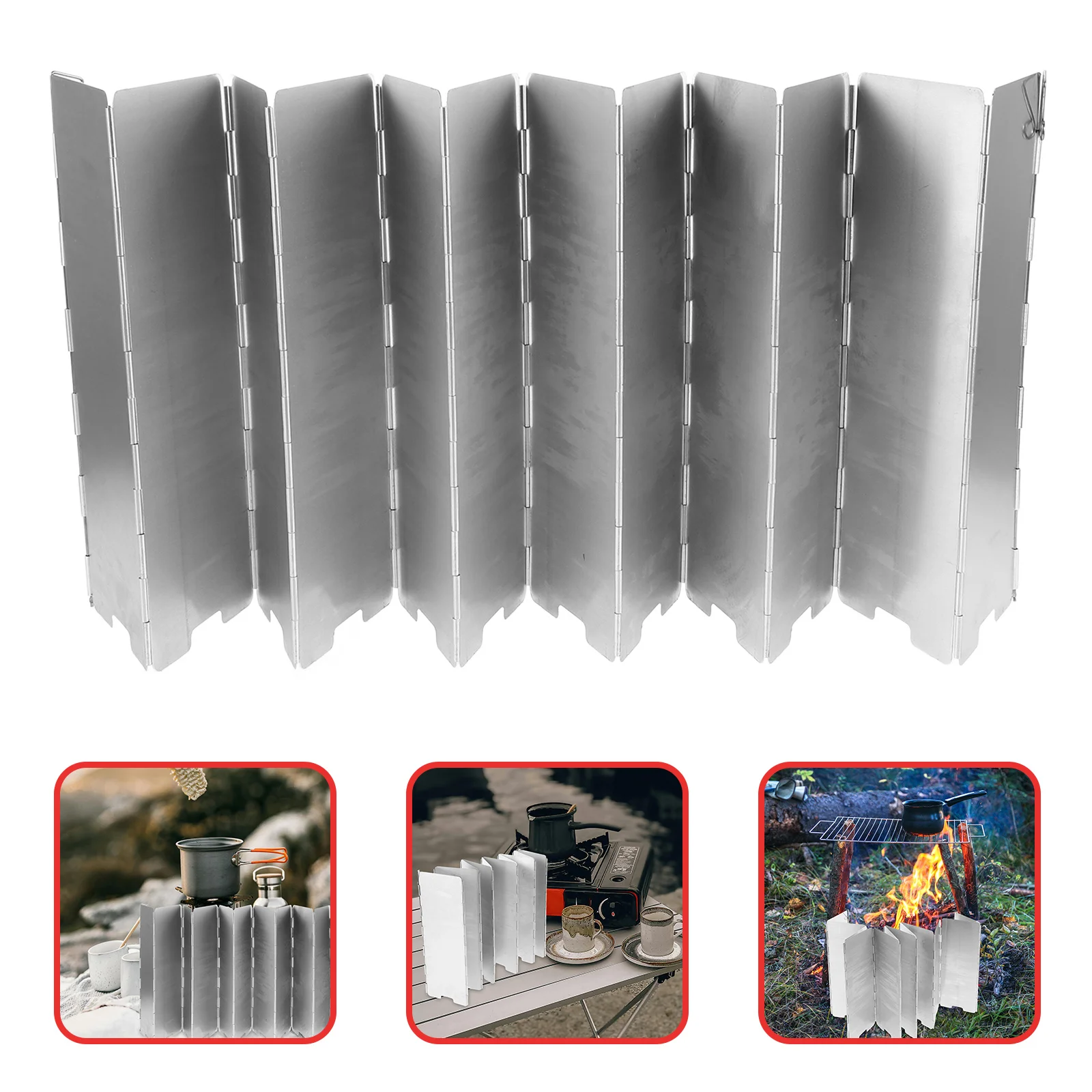 

1Set Camping Stove Windscreen Folding 12-Panel Aluminum Alloy Outdoor Stove Windshield Portable Lightweight Wind Screen