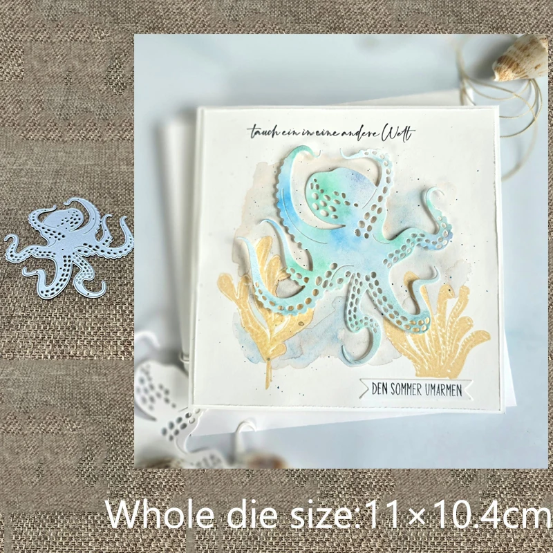 

Металлический трафарет XLDesign для рукоделия, штамп для резки, украшения в виде осьминога, скрапбукинг, высечка для альбома, бумаги, тиснение для рукоделия