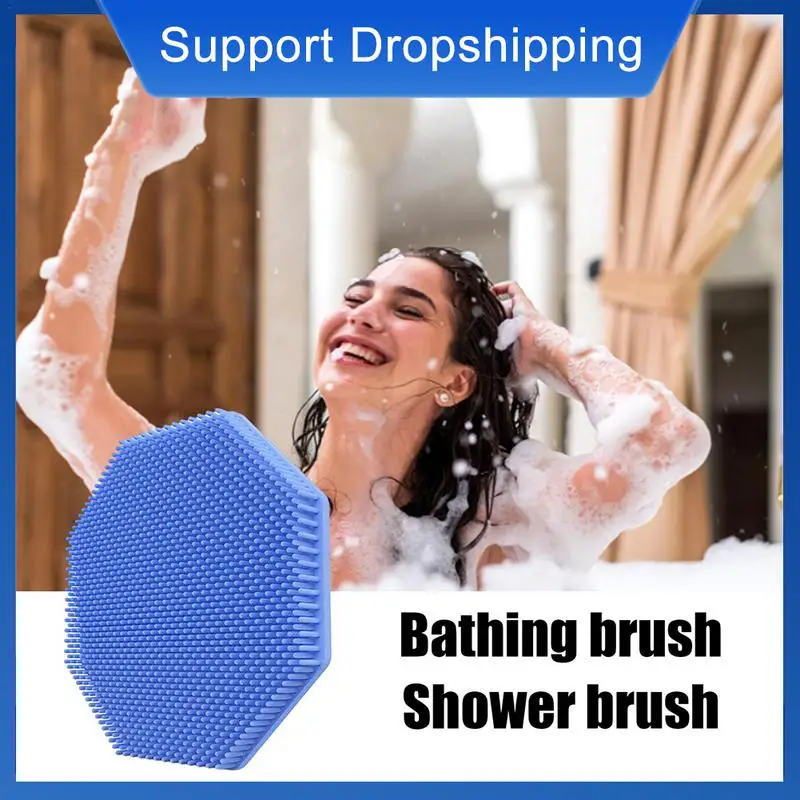 

Silicone Shower Scrubber Portable Multifunctional Bath Brush Body Scrubber Silicone Loofah Massager Quick-Drying Silicone