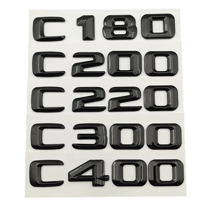 

3d ABS Logo C43 C63 C180 C220 C250 C300 C350 C400 C200 Emblem Letters Car Trunk Sticker For Mercedes Benz W204 W205 Accessories