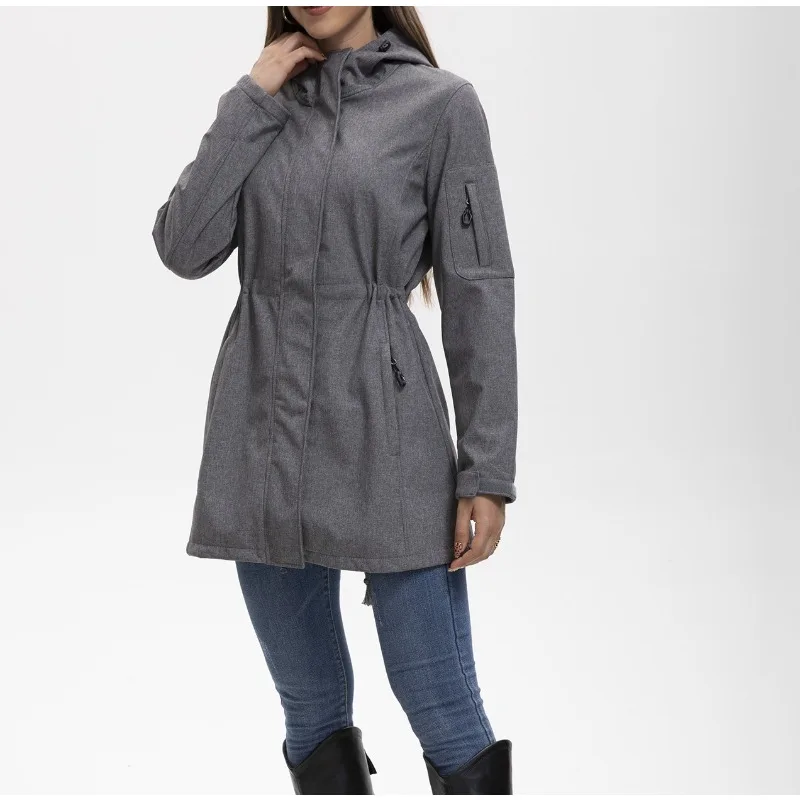 نمط جديد مقنع متعدد الجيوب المرأة الخريف والشتاء ملابس خارجية مبطنة بالصوف للنساء #4