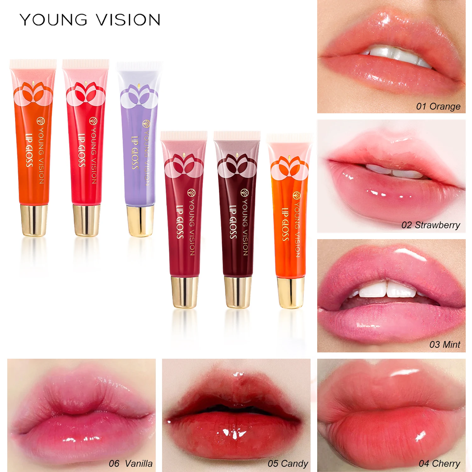 يونغ فيجن 6-لون جوهر اشراق زيت الشفاه العناية بالشفاه بلسم الشفاه جوهر ممتلئ الشفاه مرطب التقشير زيت الشفاه #3