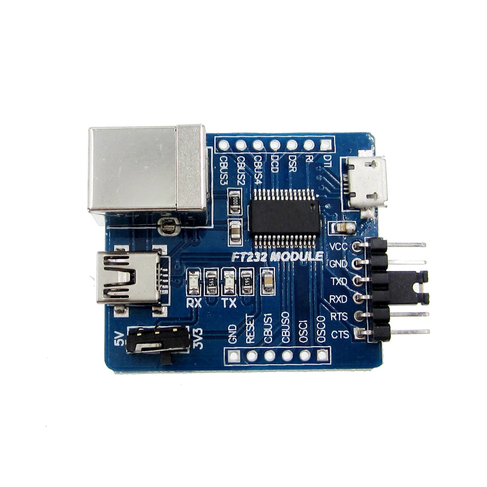 1pcs FT232 module three-in-one FT232RL USB transfer serial port module USB/MINI/micro interface