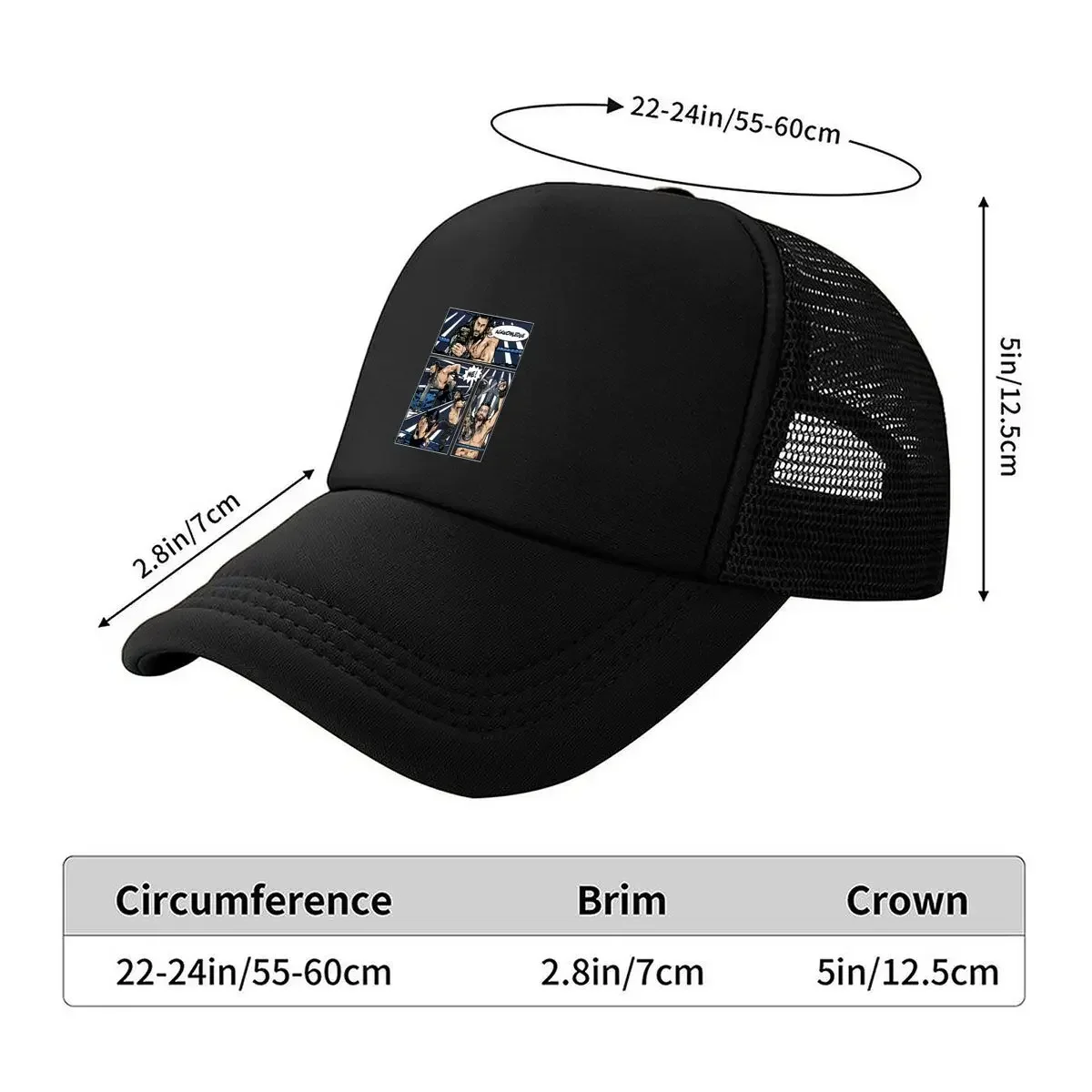 2026 Comic Wrestling Sports - Inspired, Action Strip Tribute Design Mesh Baseball Cap