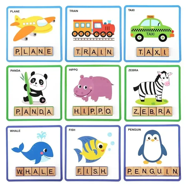 Lernspielzeug, 100 Stück, See and Spell Lernspielzeug, passendes Buchstaben-Buchstabierspiel, Visier, Wörter, Spiele, pädagogisch