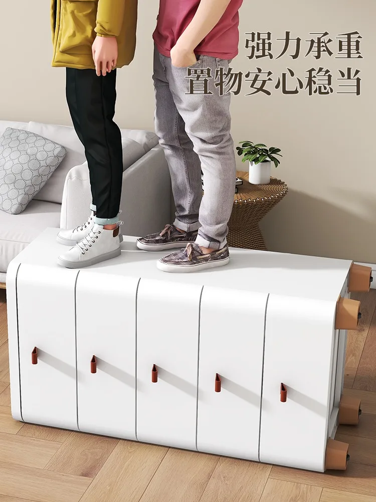 Multi-layer storage cabinet plastic snack cabinet Japanese bedside table household narrow shelf drawer locker