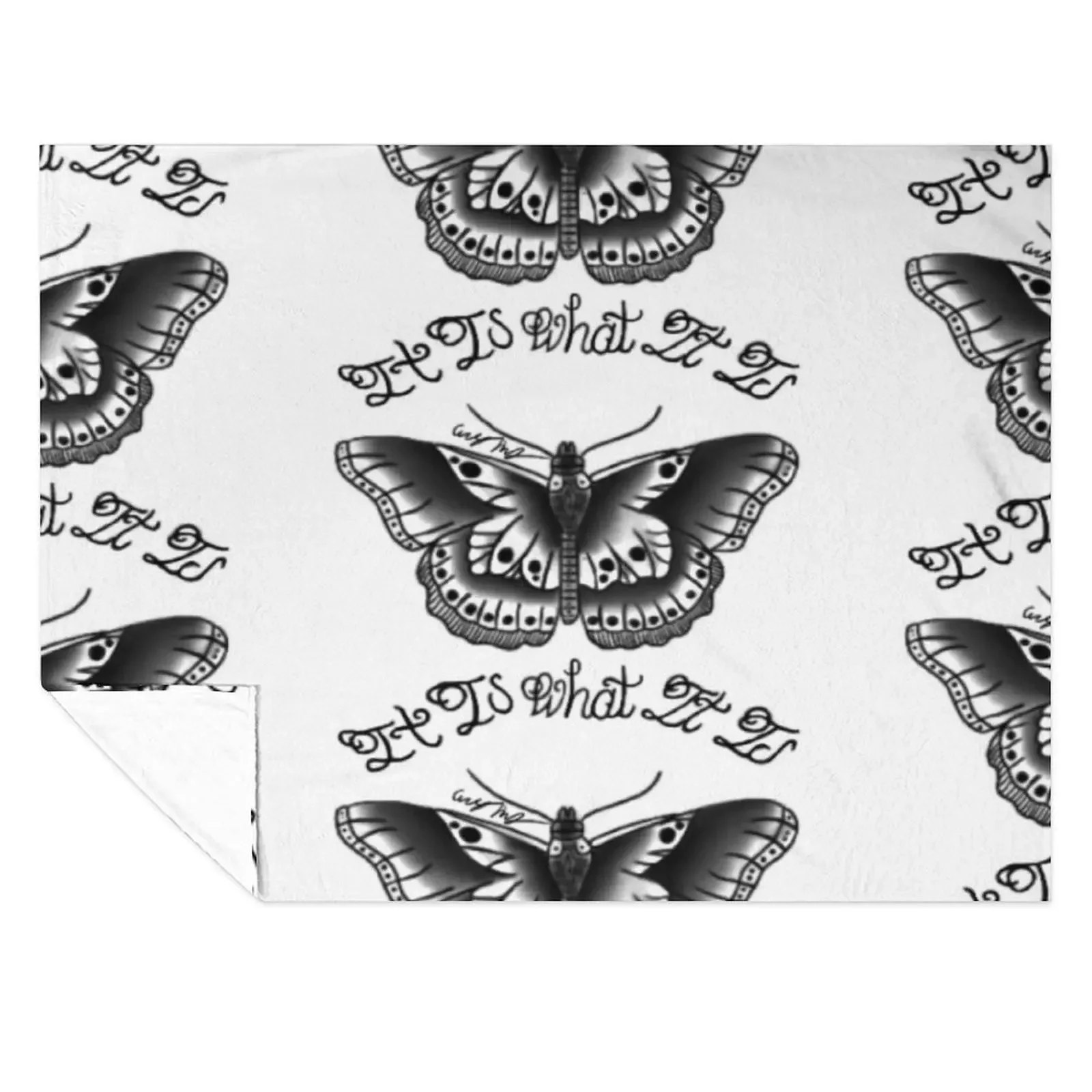 

It Is What It Is Tattoo Set Throw Blanket Bed Stuffeds Retros Bed Fashionable Blankets