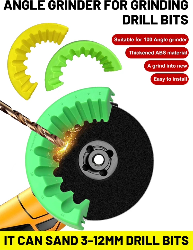 

New 3-12mm Multipurpose Drill Bit Grinding Sharpener Polishing Grinding Tool Applicable to 100 angle grinder