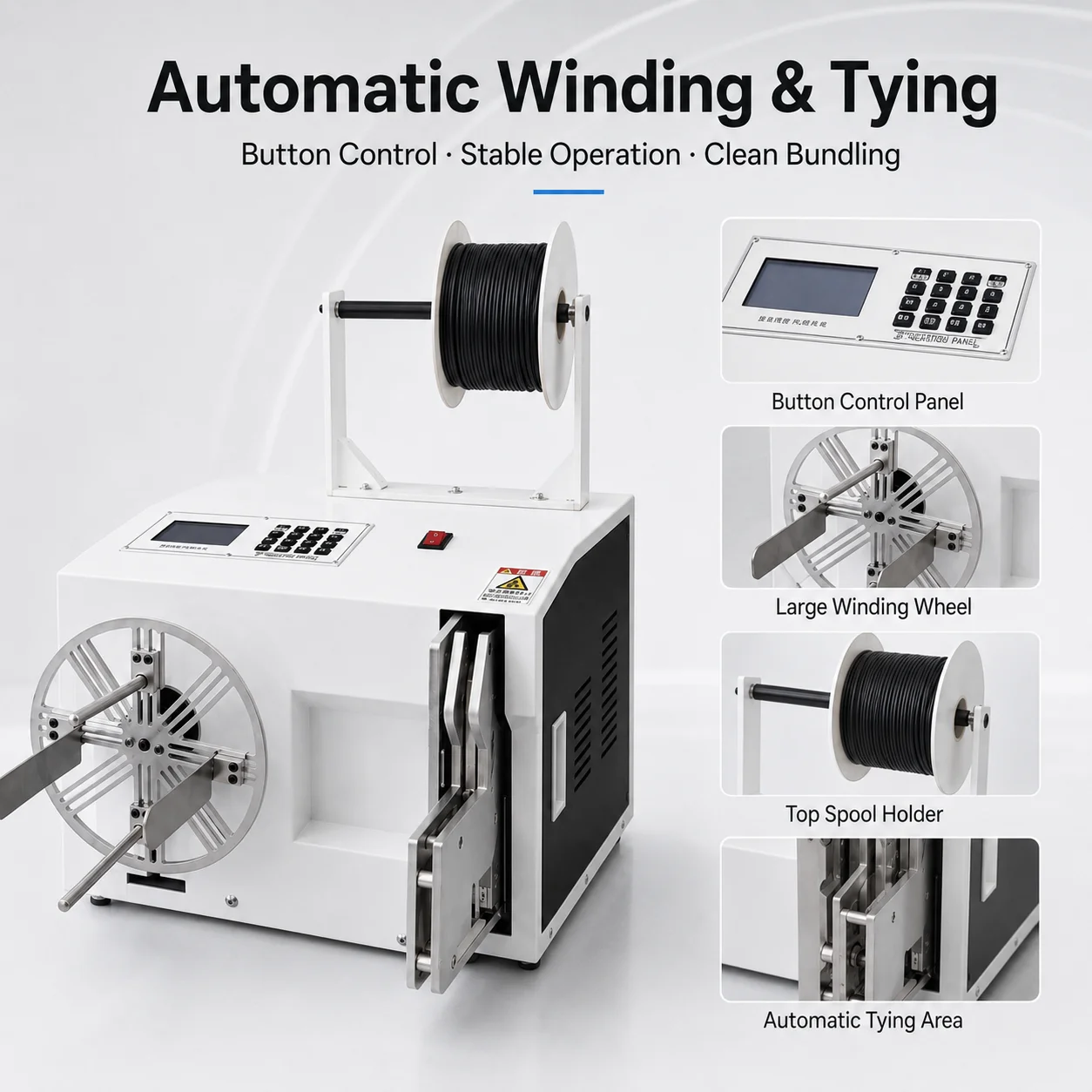 Qilin SQ XL13 Automatic Wire Winder Tyer For High Volume Electronic Cable Management 30 60mm Diameter Coiling Binding Machine