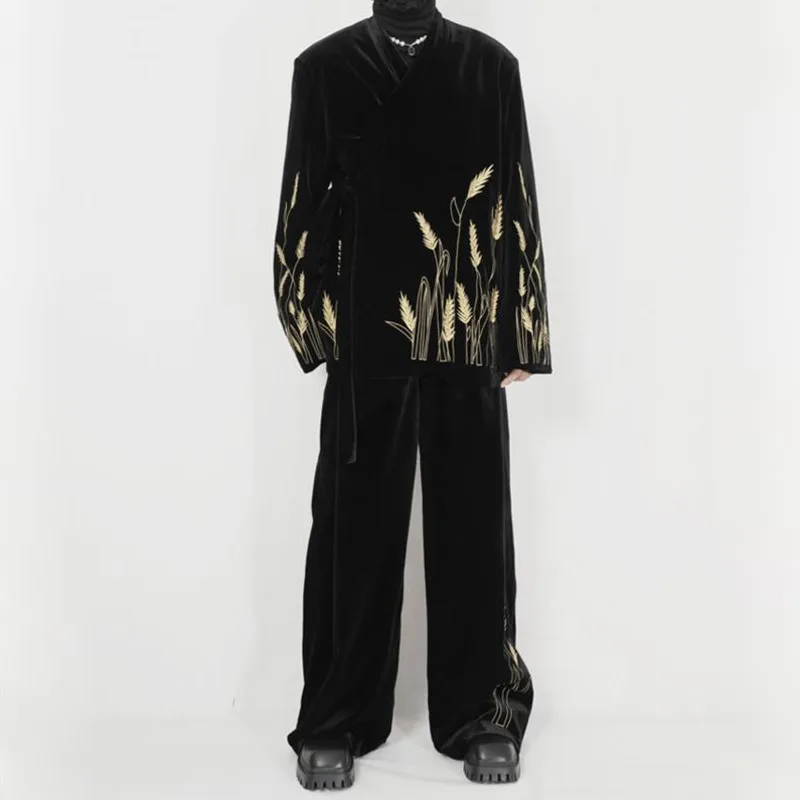 ชุดสูทลำลองสองชิ้น สไตล์สตรีทแวร์ รุ่น WVGA สำหรับฤดูใบไม้ผลิและฤดูใบไม้ร่วง ดีไซน์ทันสมัย ไม่มีปกเสื้อ พร้อมกางเกงทรงตรง รุ่น W14737